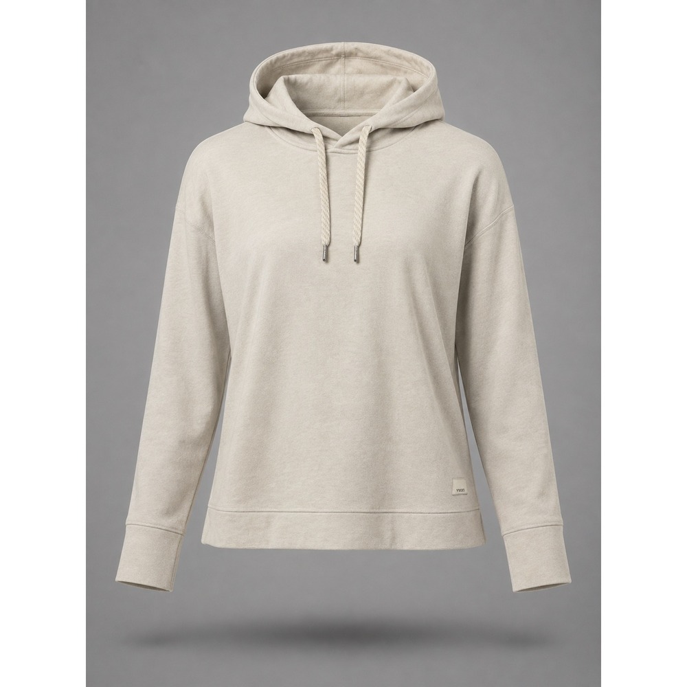 Vuori Womens Halo Essential Hoodie Heather Natural DreamKnit Pullover VW226 Med